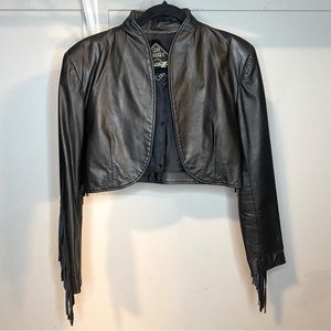 Vintage I.O.U. Cuir Classique leather bolero jacket(Womens)